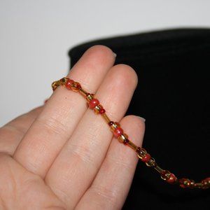 💖🌟🍓 Beautiful Gold, Pink & Red Beaded Necklace (19")
